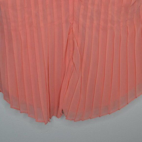 BKE Women's Small Coral Chiffon Pleated Halter Top - Picture 10 of 11